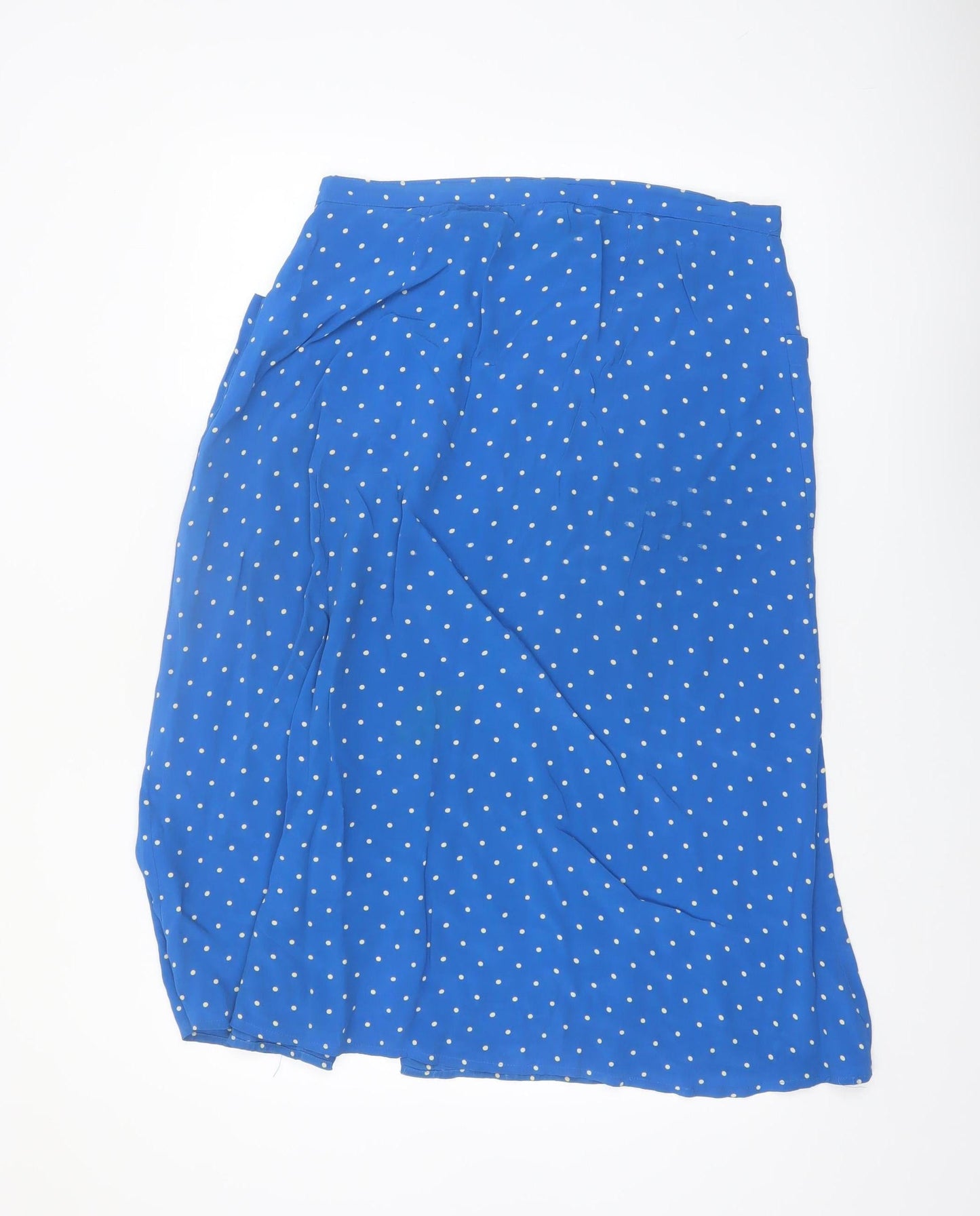 Miss Selfridge Women Blue Polka Dot A-Line Skirt Size 14