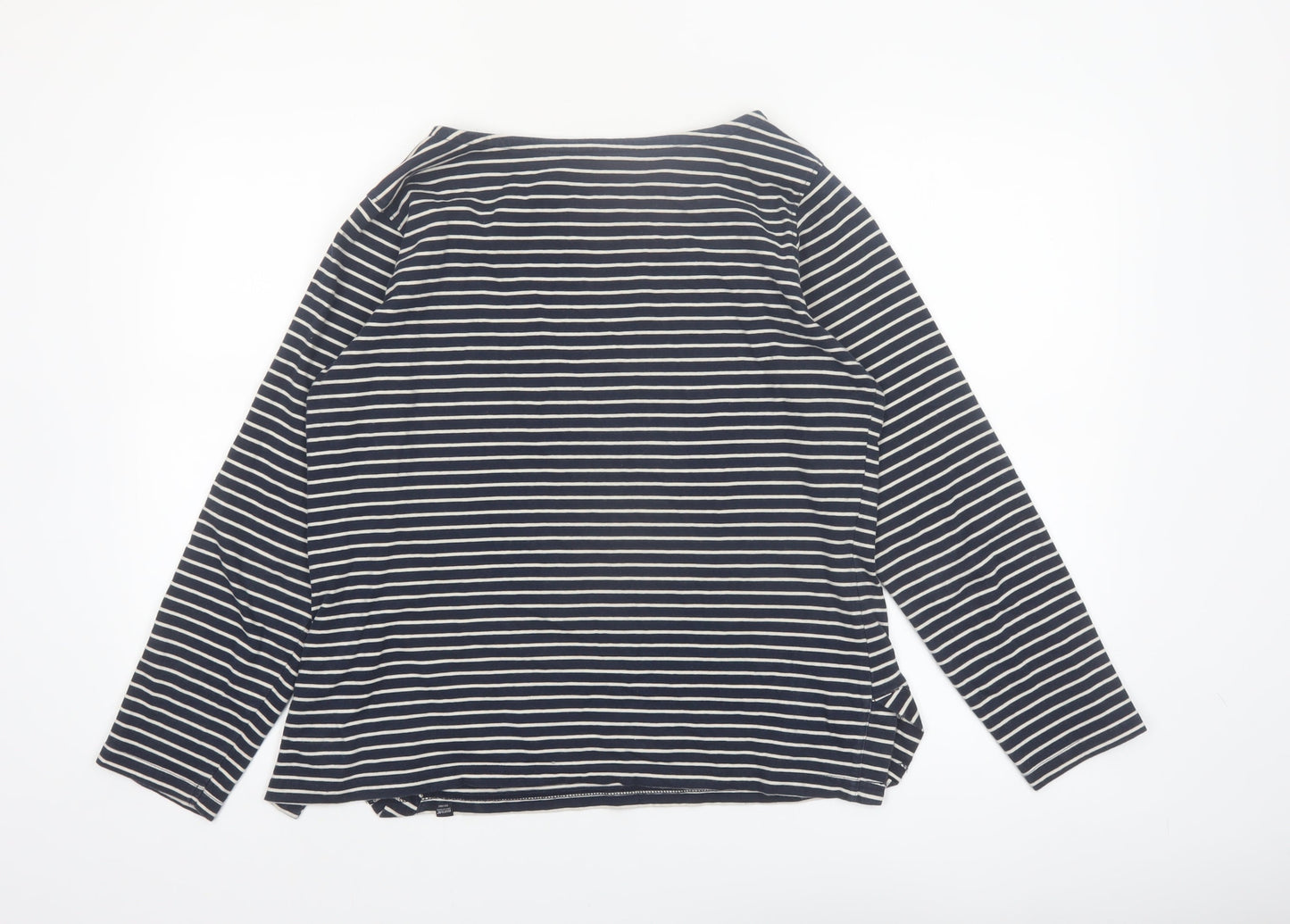 Regatta Womens Blue Striped Long Sleeve Cotton T-Shirt Size 16