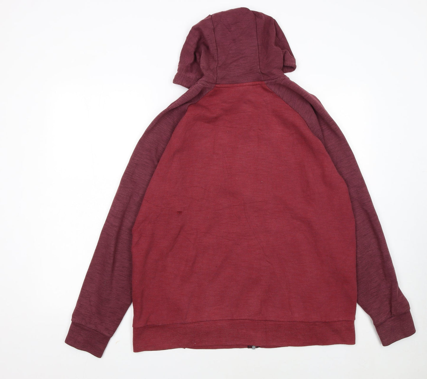 Nike Men's Red Full Zip Hoodie Large Cotton Blend