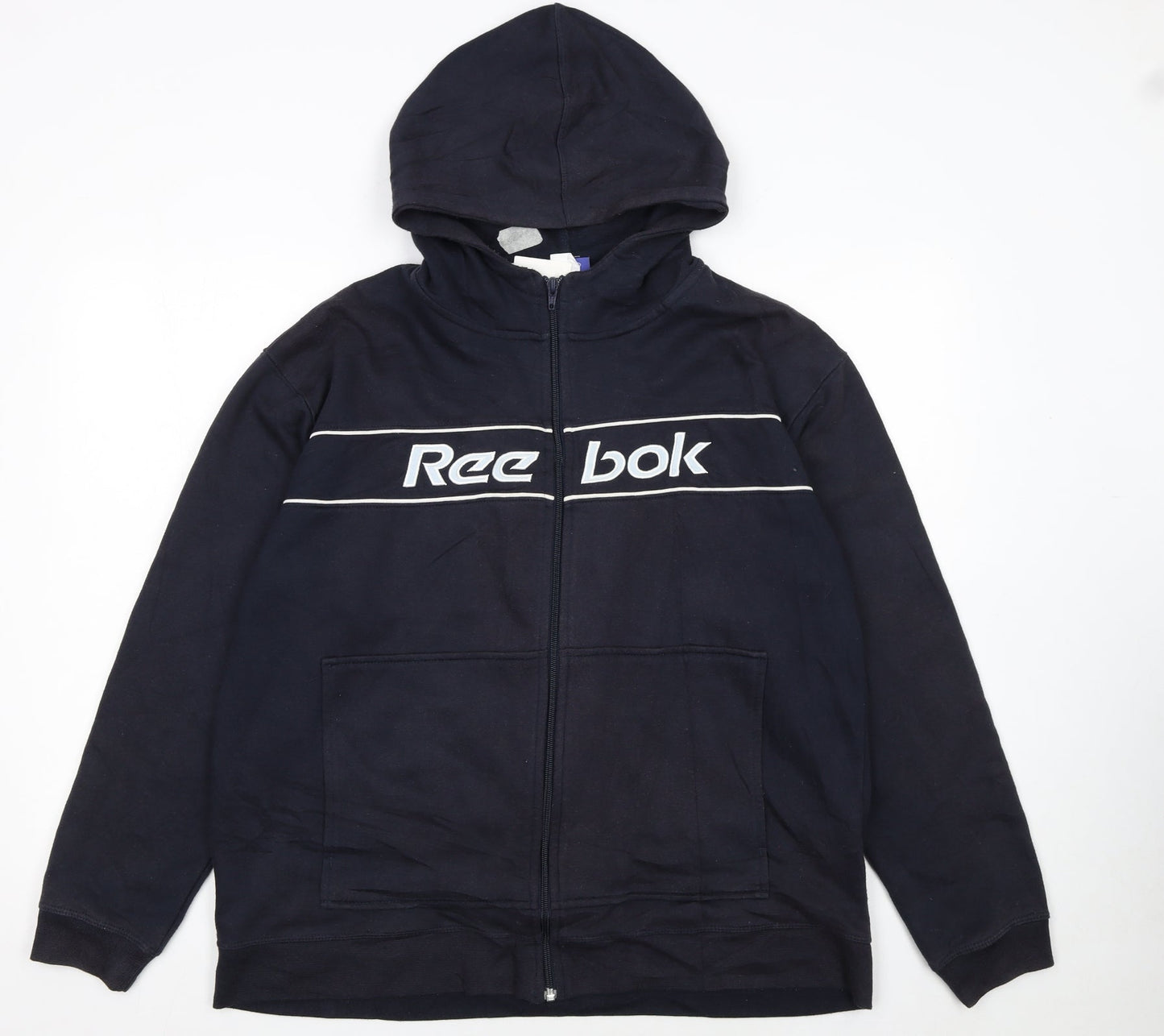 Reebok Men's Blue Full Zip Hoodie Size M Sports Fleece