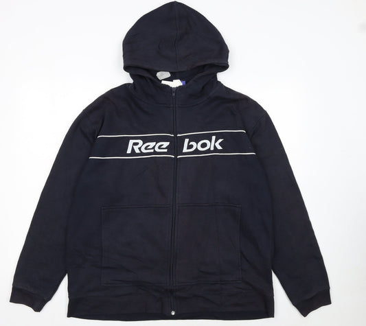 Reebok Men's Blue Full Zip Hoodie Size M Sports Fleece