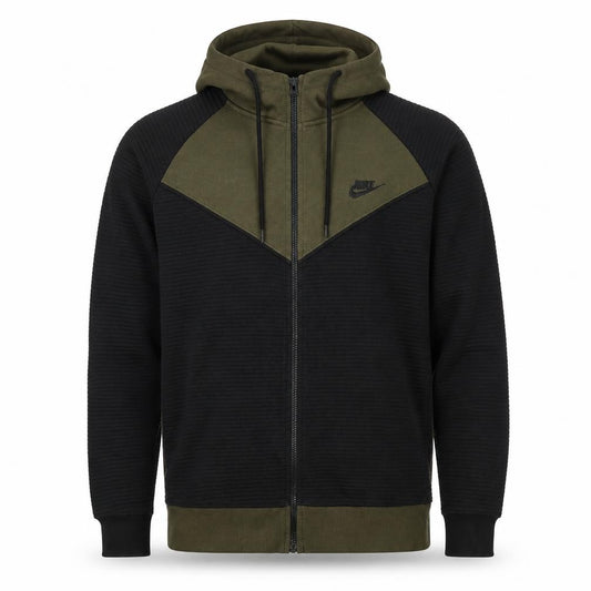Nike Men's Green & Black Full Zip Hoodie Size L with Logo