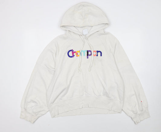 Champion Womens Beige Hoodie Medium Pullover Hooded Sweatshirt