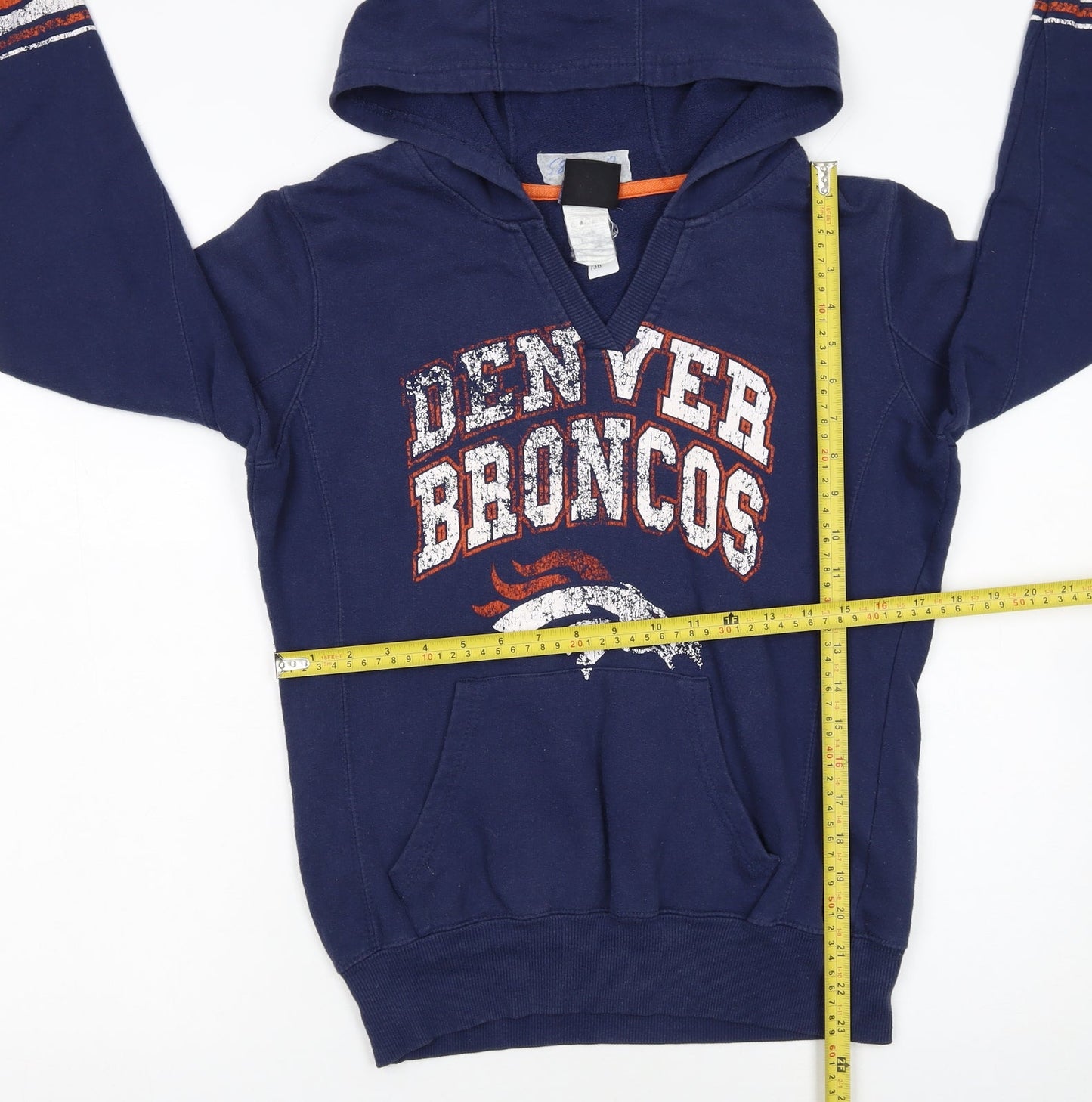 NFL Team Apparel Womens Blue Medium Denver Broncos Pullover Hoodie