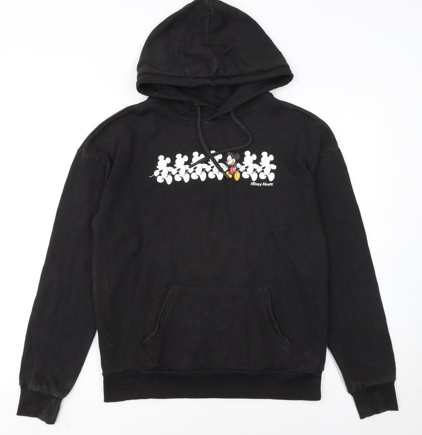 Disney Women Black 2XS Pullover Hoodie Mickey Mouse Graphic Cotton