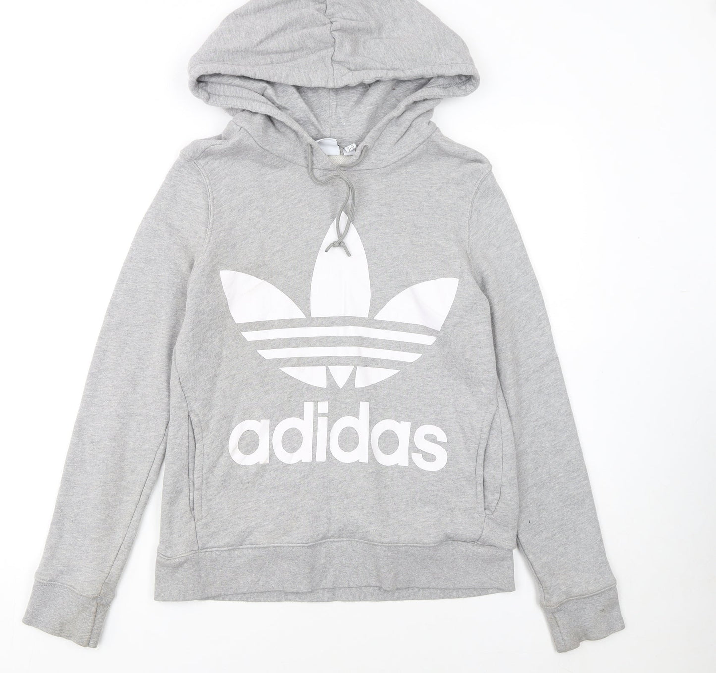 Adidas Womens Grey Hoodie XS Pullover Hooded Sweatshirt Logo