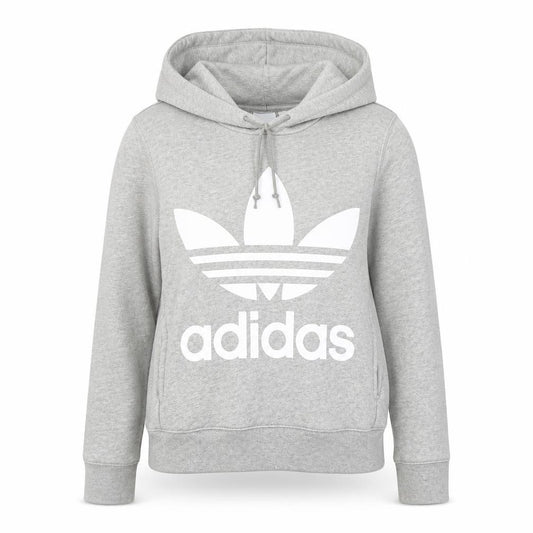 Adidas Womens Grey Hoodie XS Pullover Hooded Sweatshirt Logo