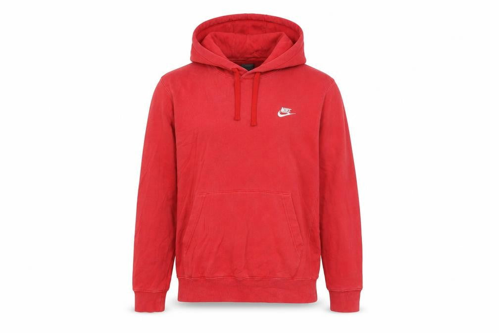 Nike Men’s Red Pullover Hoodie Small Cotton Fleece Classic Style