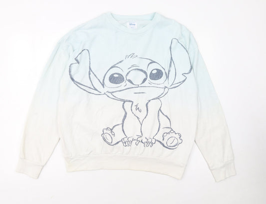 Disney Women XS Blue Stitch Pullover Sweatshirt