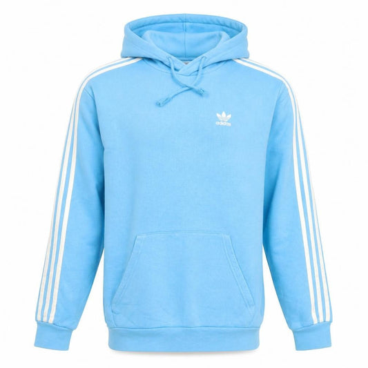 Adidas Men's Blue XS Pullover Hoodie with Logo and Pockets