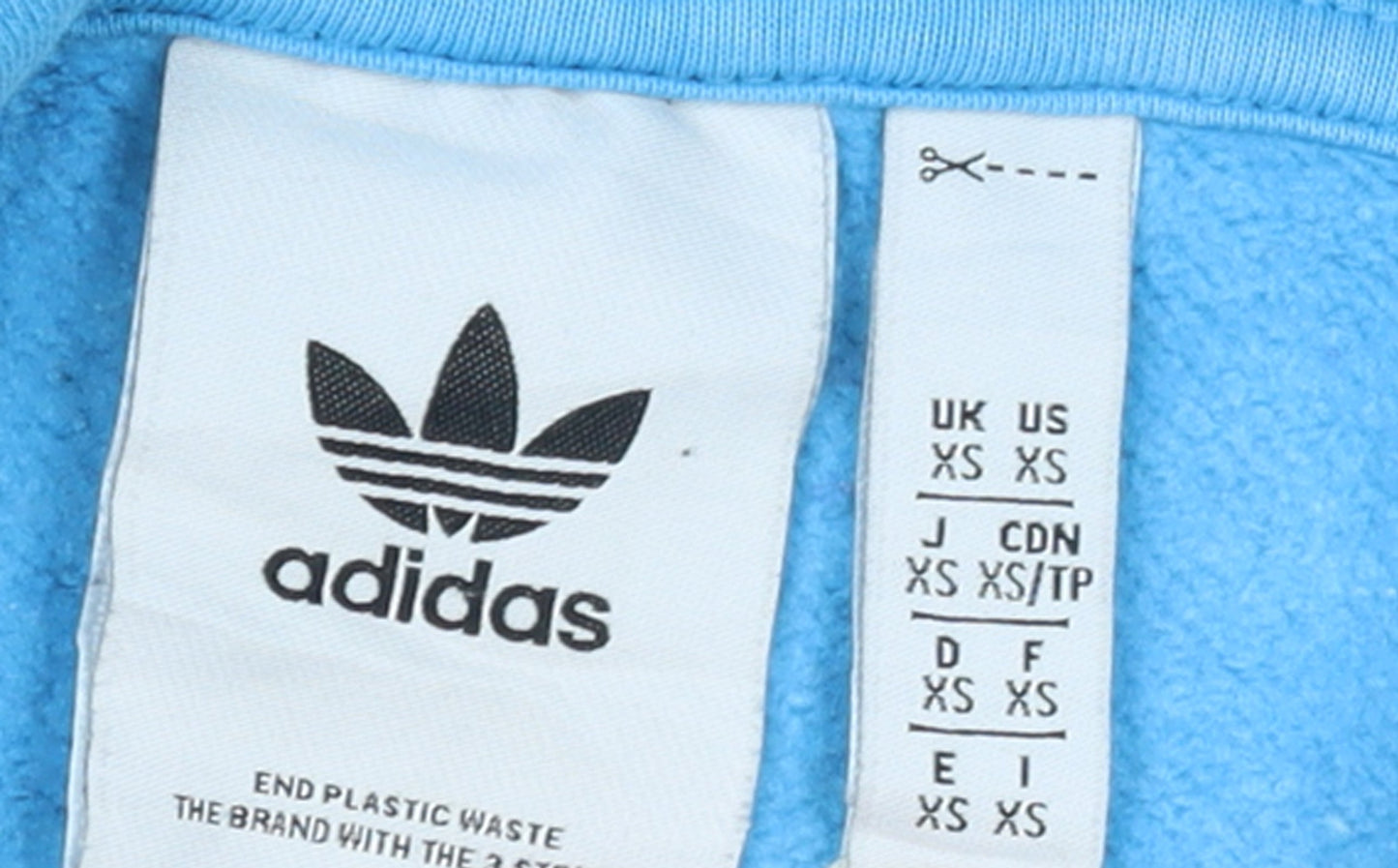 Adidas Men's Blue XS Pullover Hoodie with Logo and Pockets