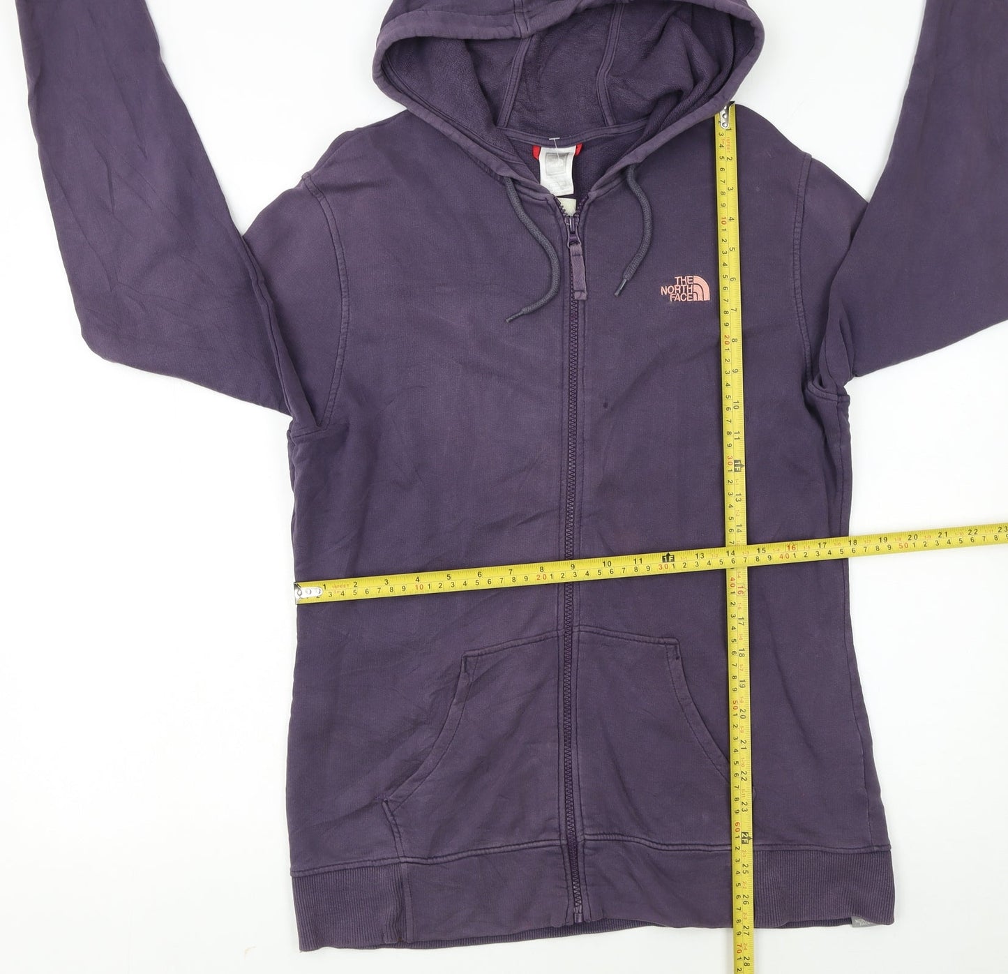 The North Face Womens Purple Full Zip Hoodie Size L Cotton Blend
