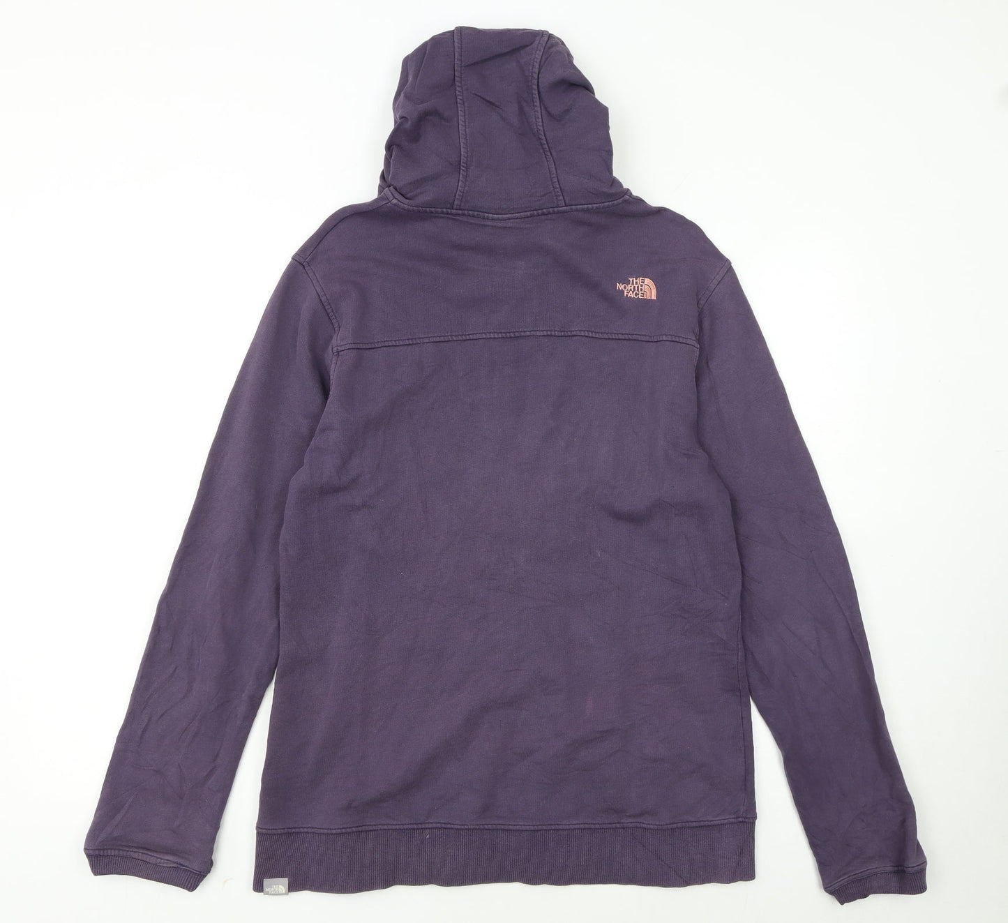 The North Face Womens Purple Full Zip Hoodie Size L Cotton Blend