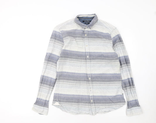 Marc O’Polo Women Blue Striped Button-Up Cotton Shirt S