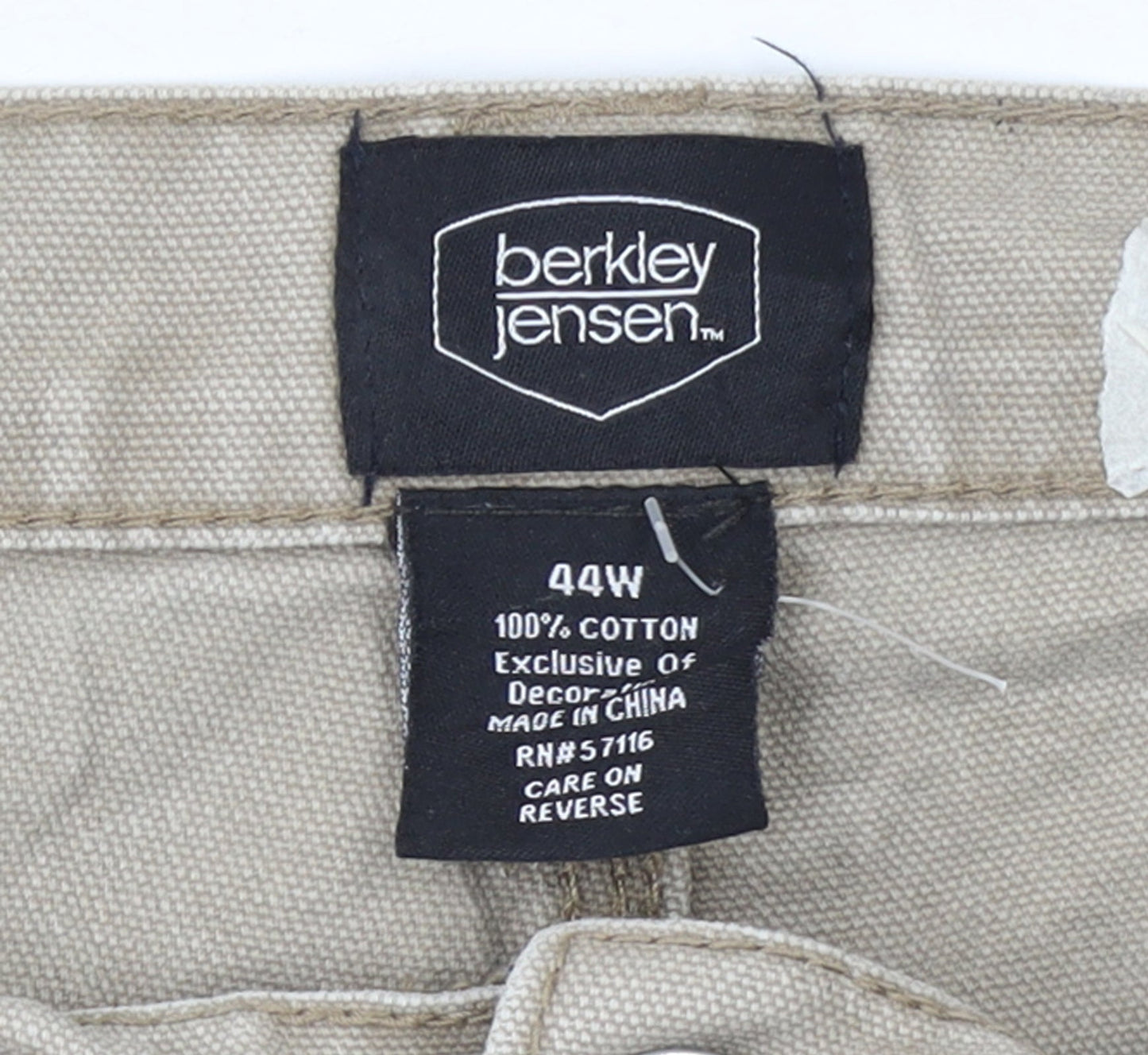 Berkley Jensen Men's Beige Cotton Canvas Cargo Shorts Size 44