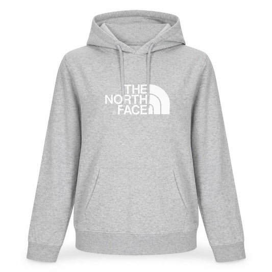 The North Face Womens Grey Pullover Hoodie Size M Logo Print
