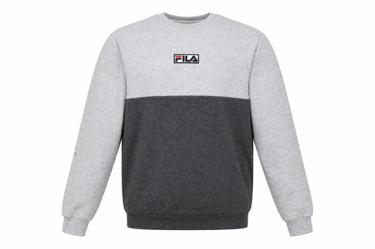 Fila Men’s Grey Regular Fit Crew Neck Pullover Sweatshirt S