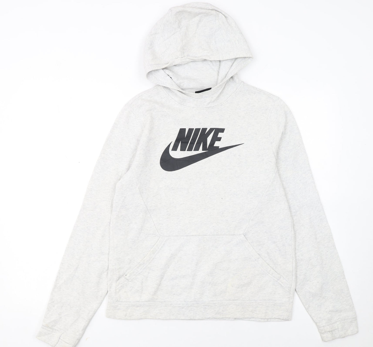 Nike Girls Grey Pullover Hoodie XL 13-15 Years Cotton Blend Logo Sweatshirt