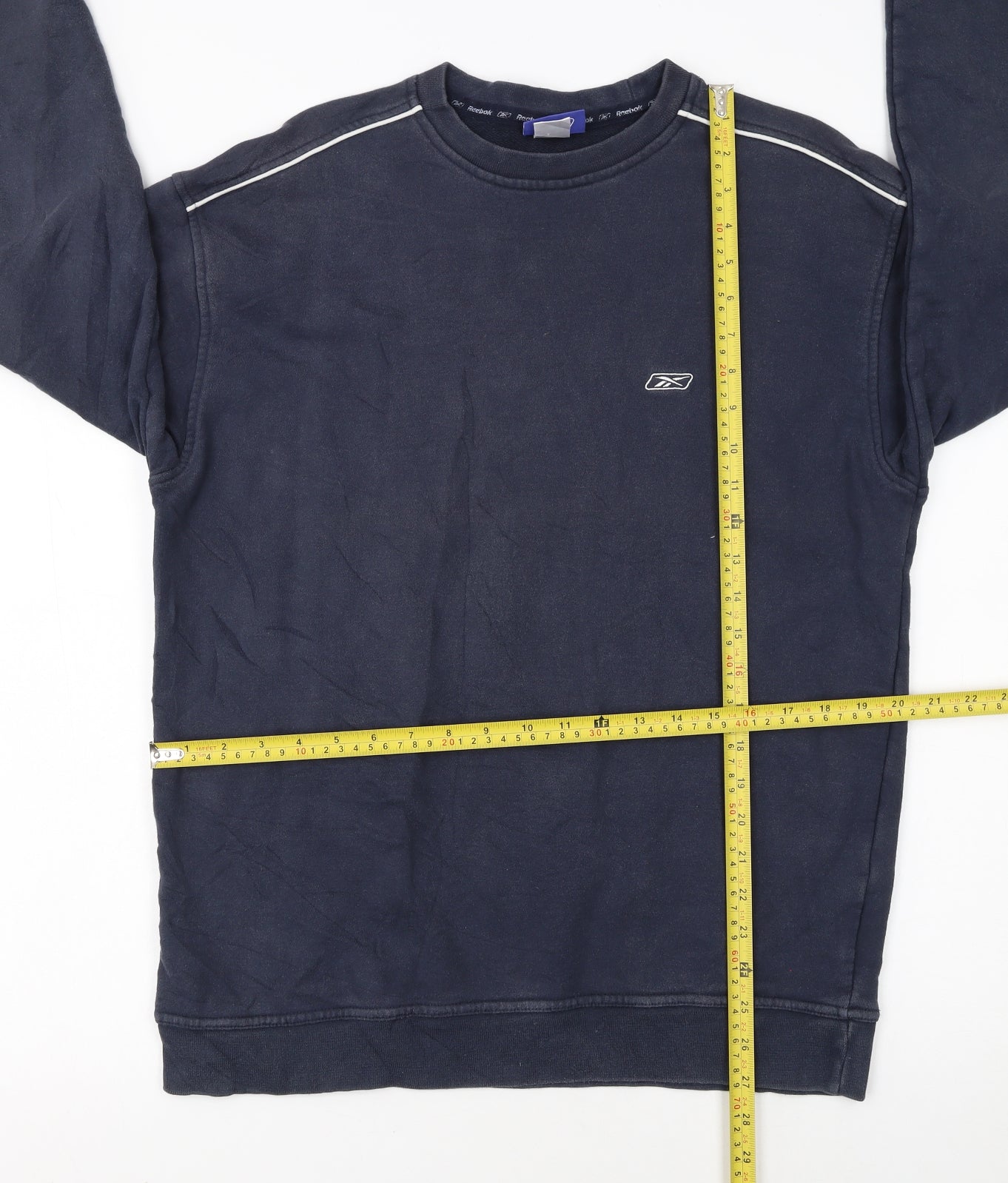 Reebok Men’s Blue Crew Neck Sweatshirt L Pullover Logo Sportswear