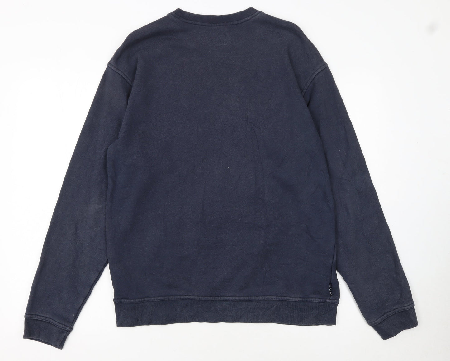 Reebok Men’s Blue Crew Neck Sweatshirt L Pullover Logo Sportswear