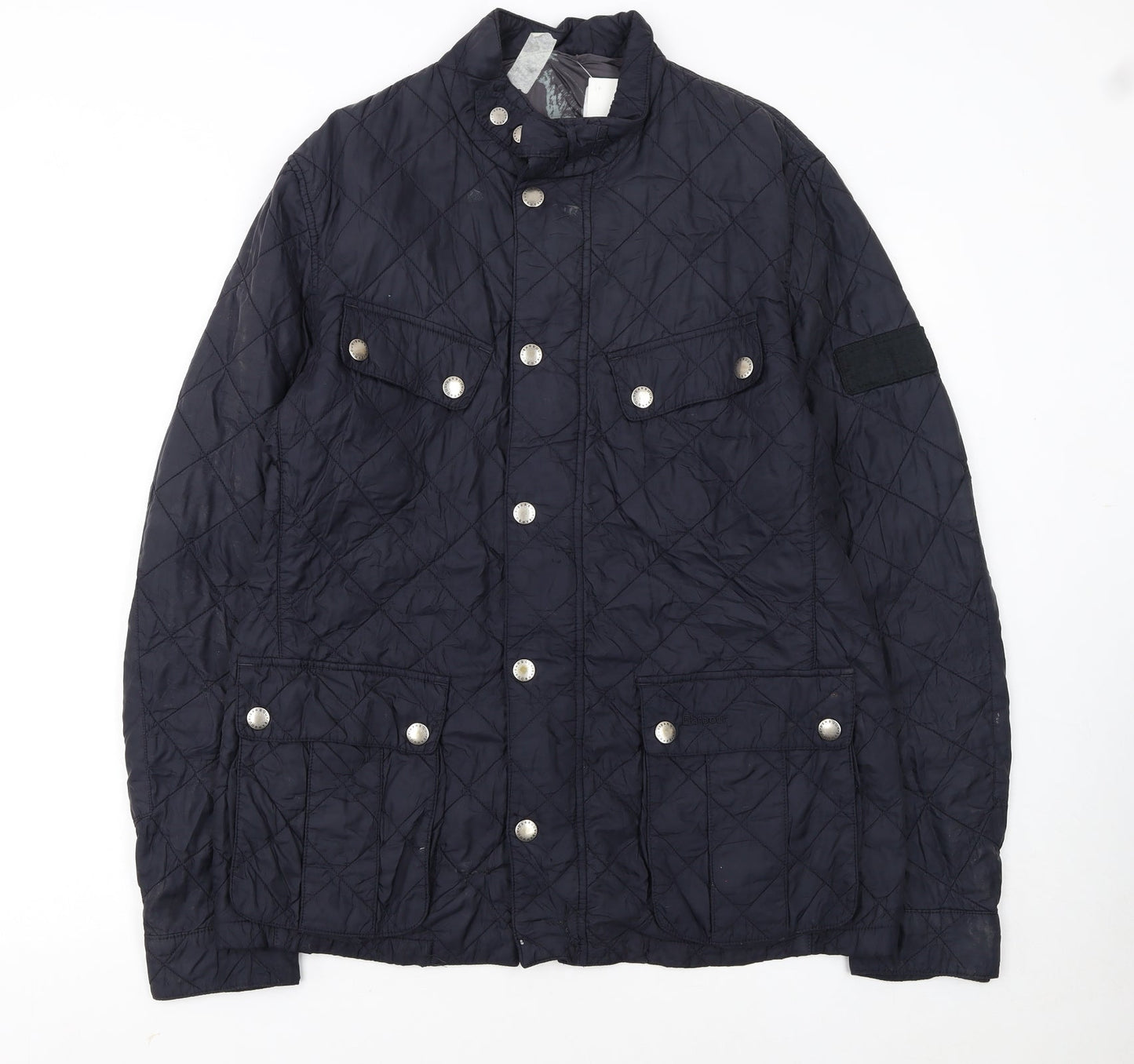 Barbour Womens Blue Quilted Mid-Length Jacket L Lightweight Outdoor