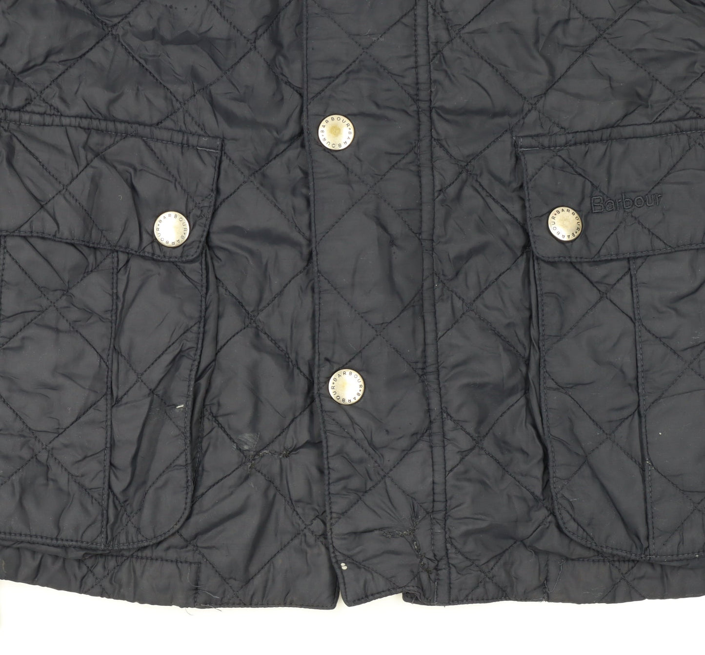 Barbour Womens Blue Quilted Mid-Length Jacket L Lightweight Outdoor