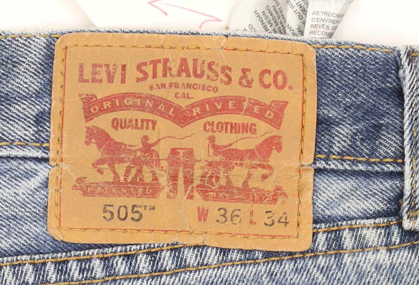 Levi's 505 Men's Blue Straight Leg Denim Jeans W36 L34