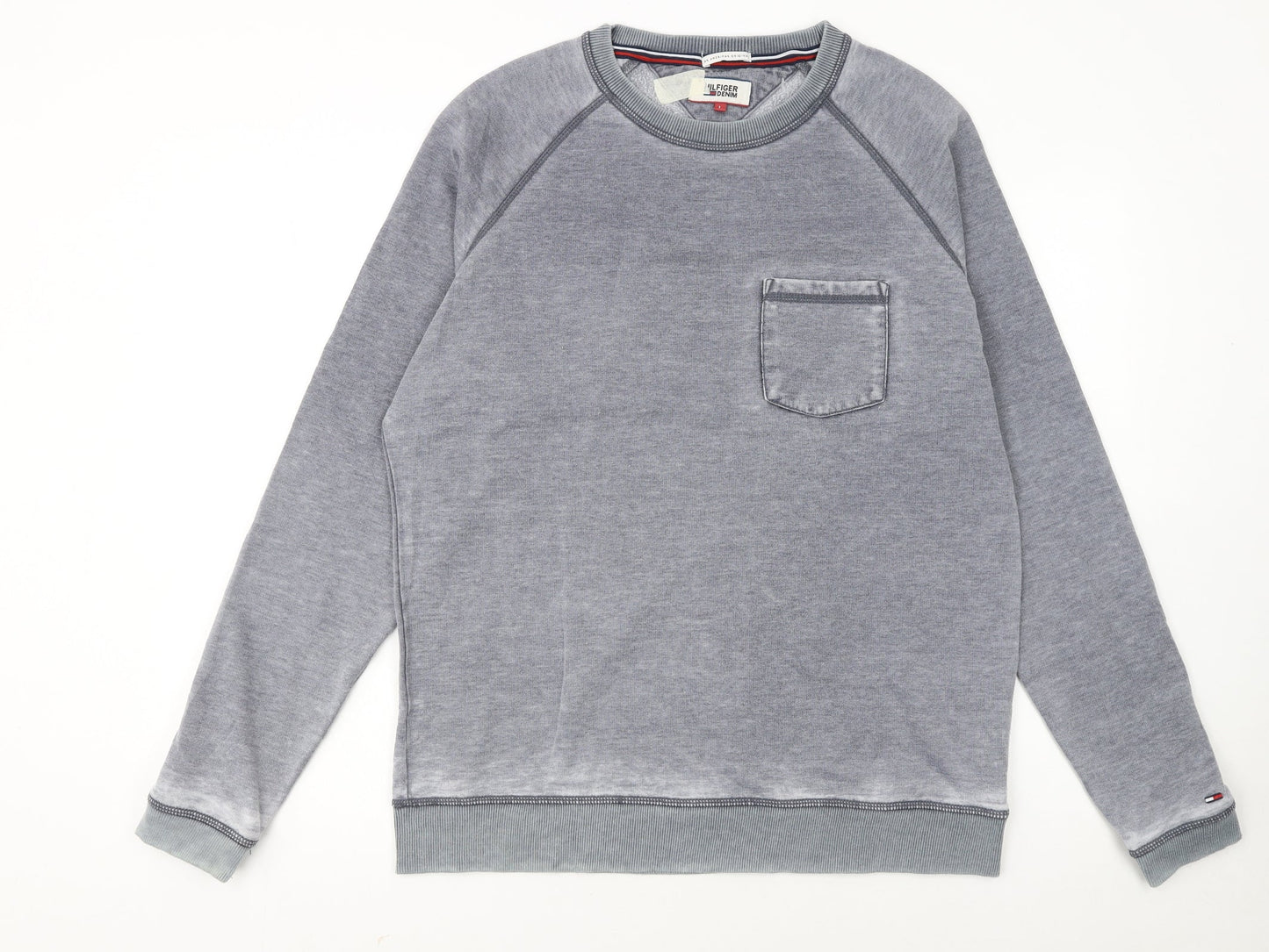 Tommy Hilfiger Men's Grey L Pullover Sweatshirt Crew Neck Casual Top