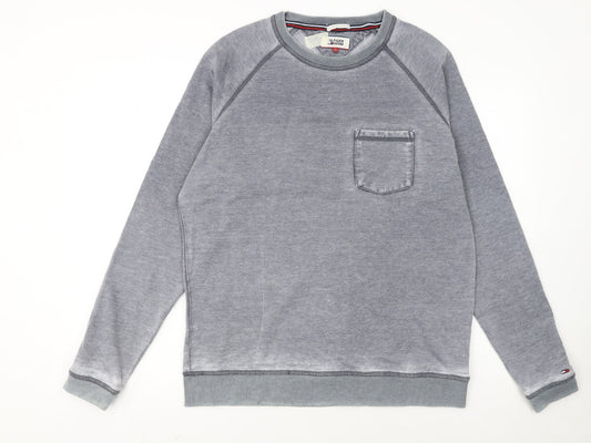 Tommy Hilfiger Men's Grey L Pullover Sweatshirt Crew Neck Casual Top
