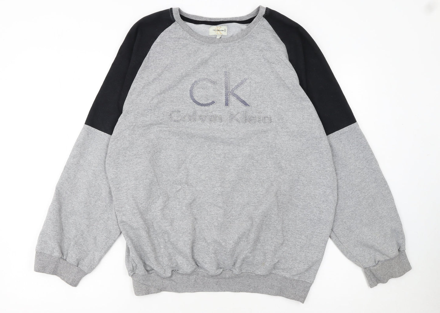 Calvin Klein Jeans Men's Grey 2XL Pullover Sweatshirt Classic Logo