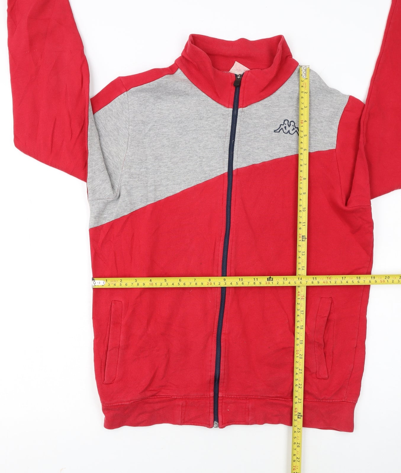 Kappa Men's Red Grey Track Jacket Medium Full Zip Sportswear