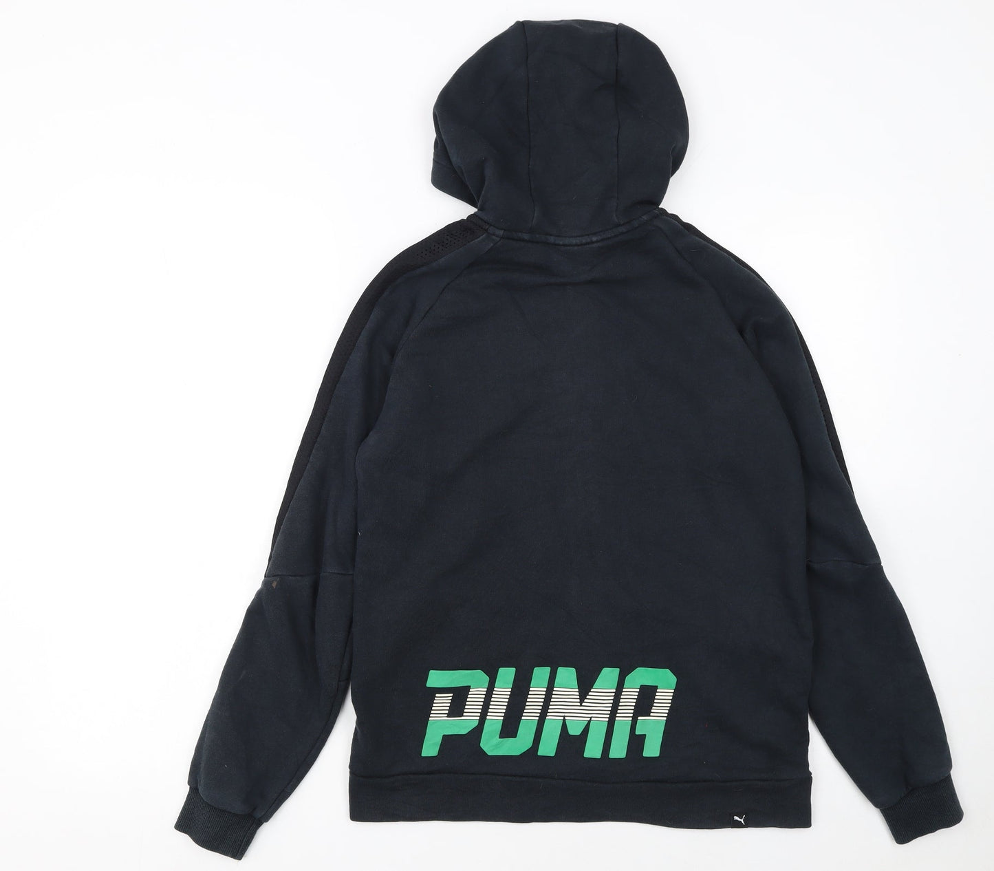 Puma Boys Black Full Zip Hoodie 13-14 Years Classic Sportswear