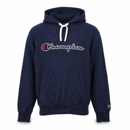 Champion Men's Blue Pullover Hoodie Medium Embroidered Logo