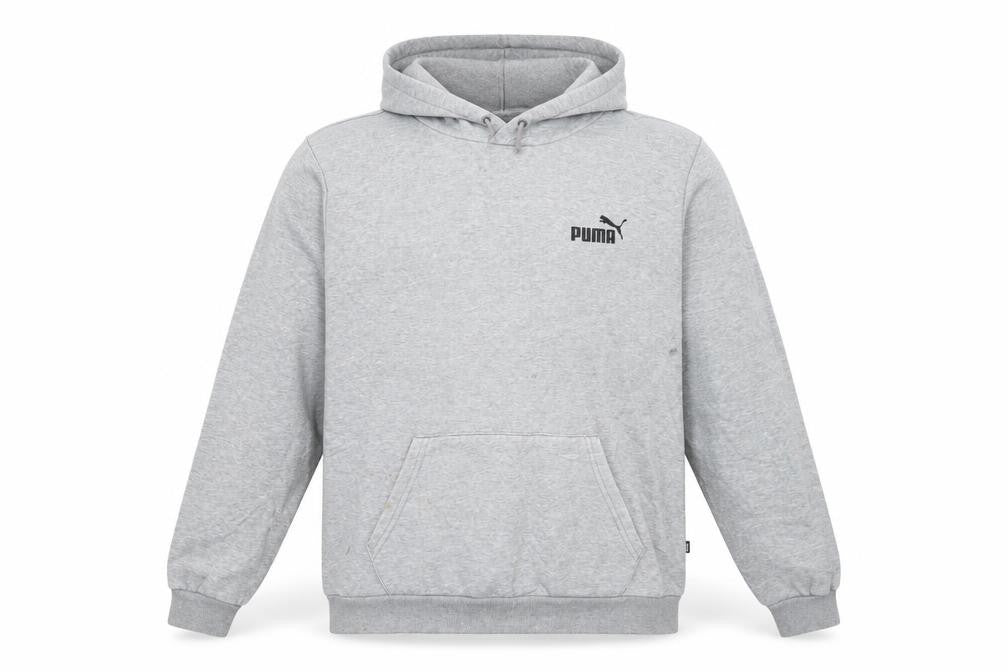 Puma Mens Grey Pullover Hoodie L Lightweight Cotton Blend