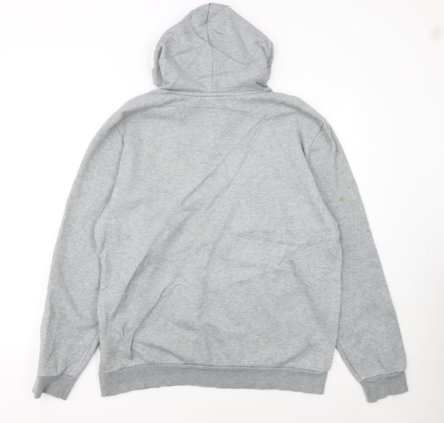 Puma Mens Grey Pullover Hoodie L Lightweight Cotton Blend