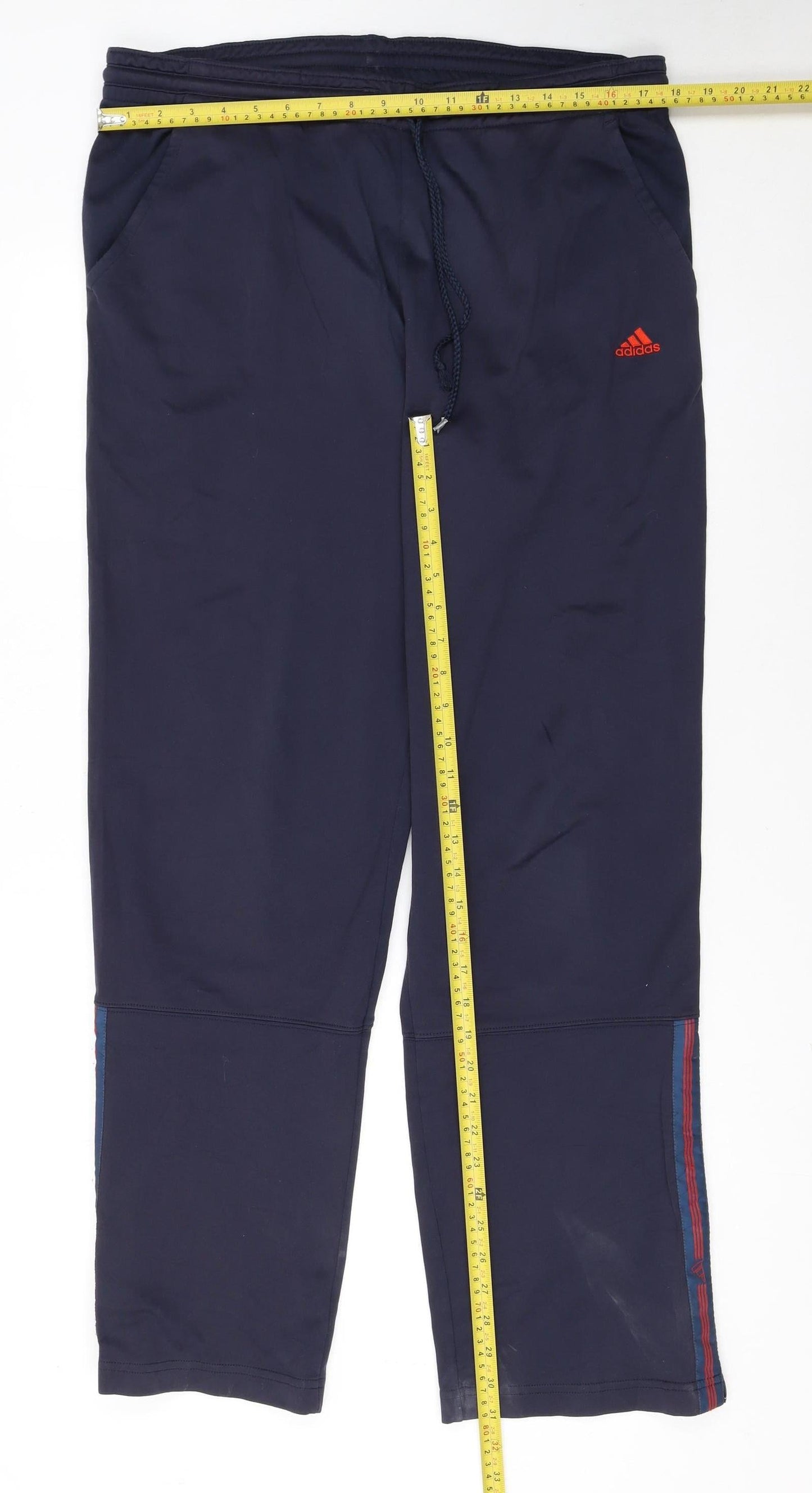 Adidas Men's Blue Track Pants L Elastic Waist Sports Trousers