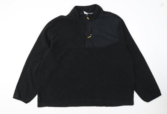 Preloved Starter Mens Black 2XL Fleece Pullover 1/4 Zip Sweatshirt - Front