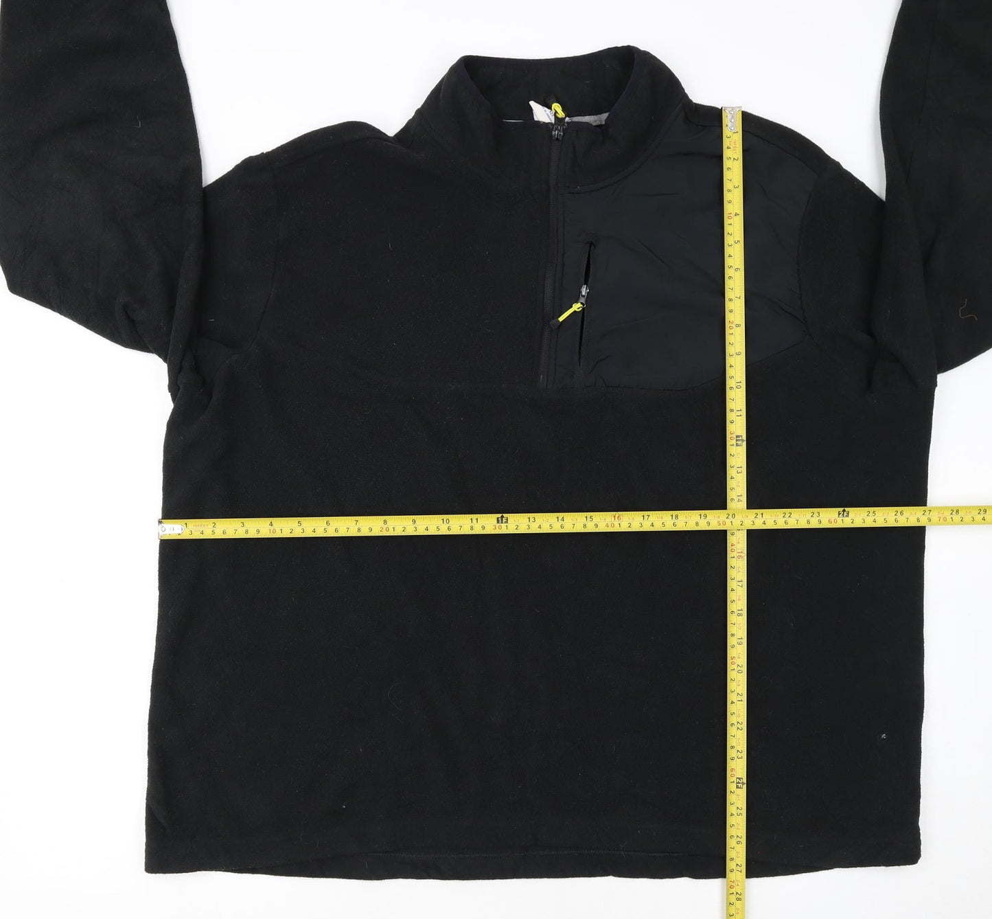 Starter Mens Black 2XL Fleece Pullover 1/4 Zip Sweatshirt