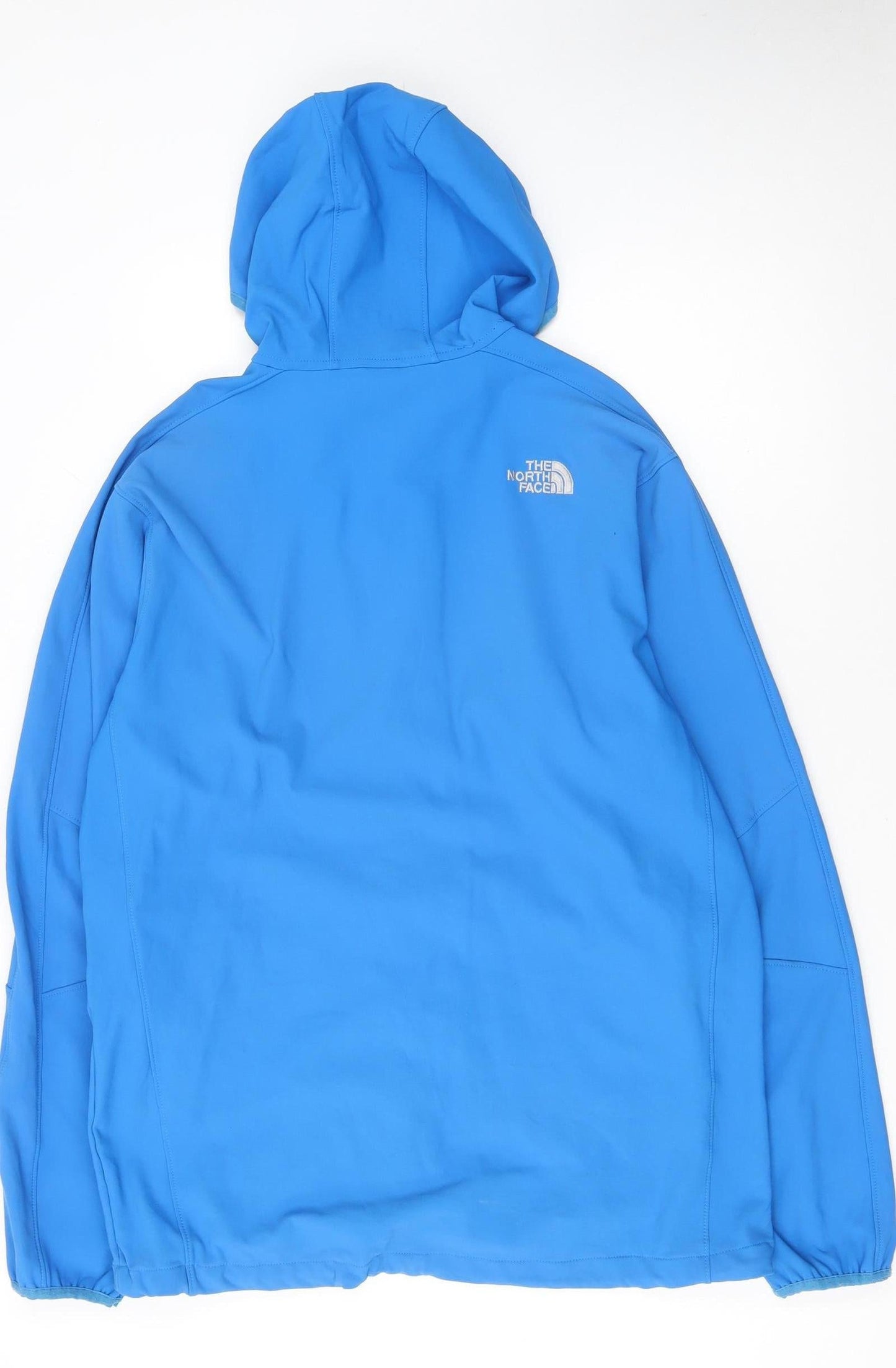 The North Face Men's Blue Softshell Hooded Jacket Size L Outdoor Waterproof