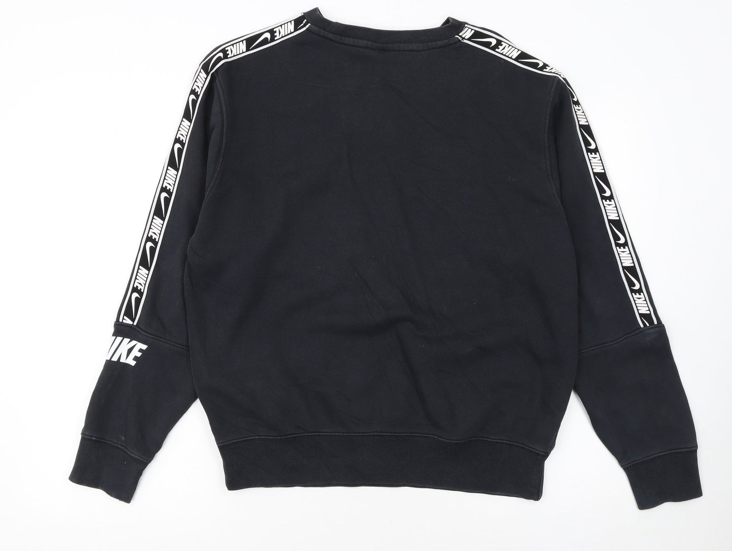 Nike Women Black Small Pullover Sweatshirt Logo Crew Neck Standard Fit