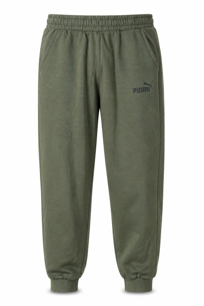 Puma Men's Green Jogger Sweatpants M Casual Fleece Tapered