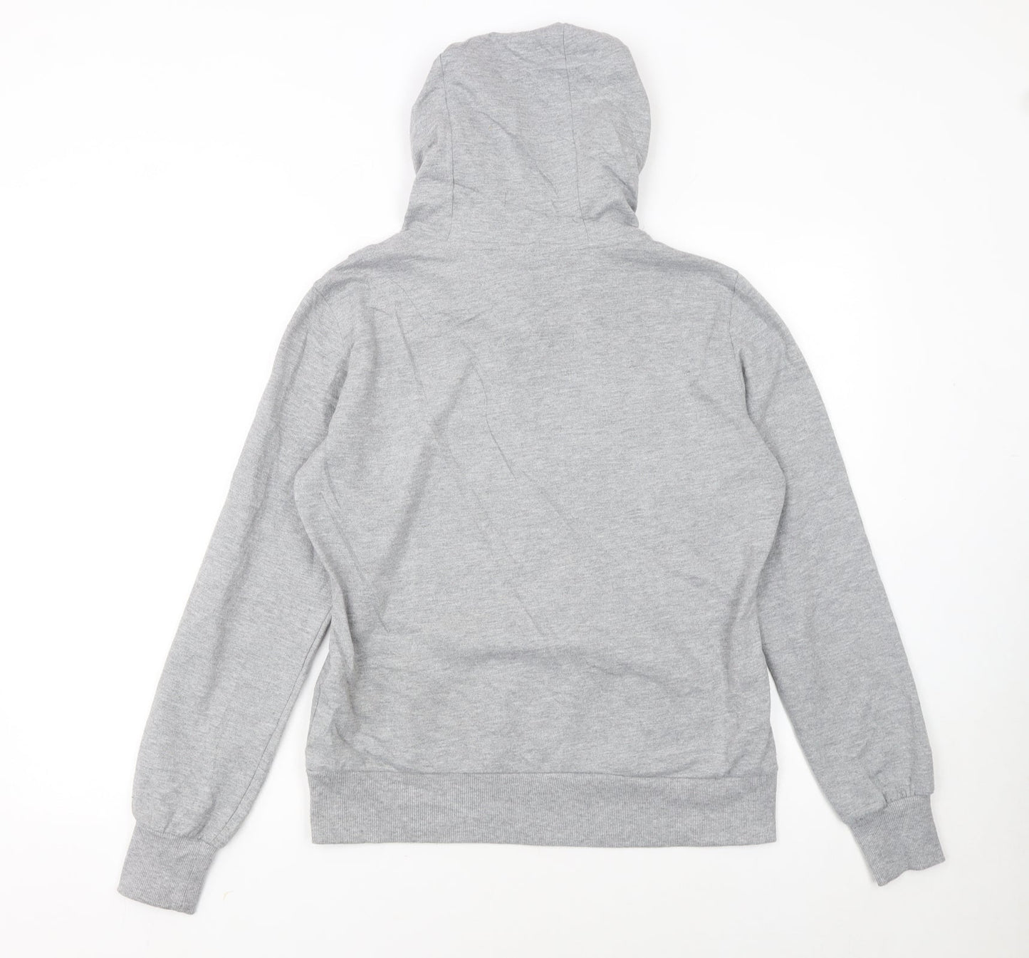 Reebok Women's Grey Pullover Hoodie L Logo Graphic Sweatshirt
