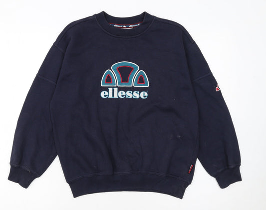 Ellesse Boys Blue L Pullover Fleece Sweatshirt with Logo