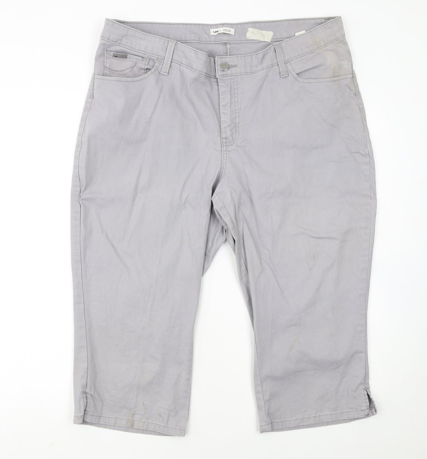 Lee Women’s Grey Capri Jeans Size 18 Plus Low Rise Stretch Denim