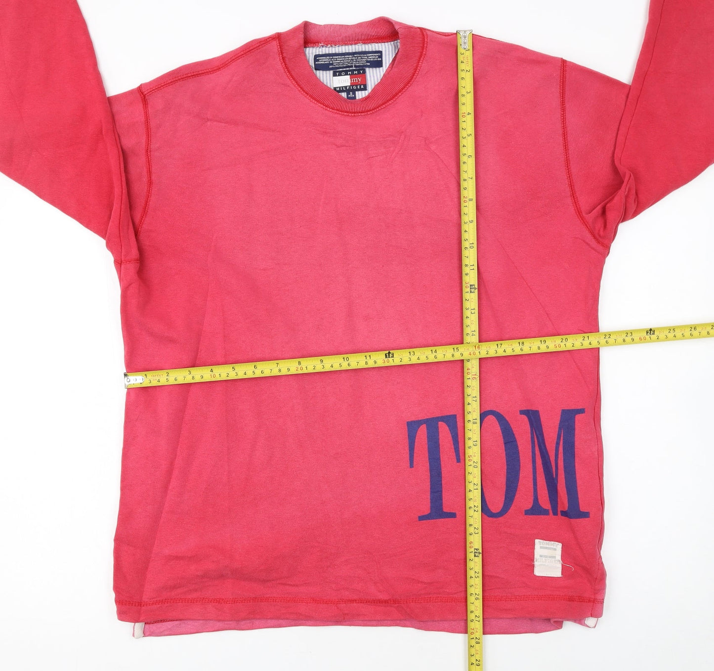 Tommy Hilfiger Women's Red Crew Neck Pullover Sweatshirt Size S