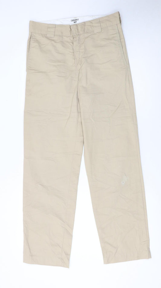 Carhartt Men's Beige Chino Trousers Size 27 Regular Fit