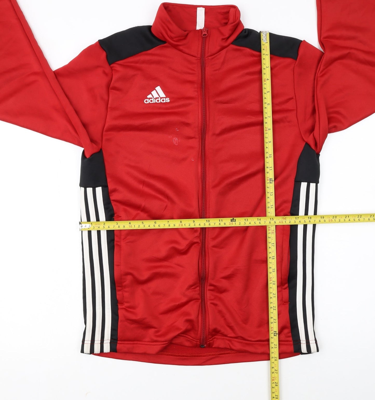 Adidas Men's Red Track Jacket M Full Zip Sports Training Top