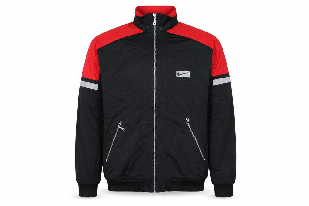 Nike Men's Black Red Reflective Track Jacket Size S Polyester