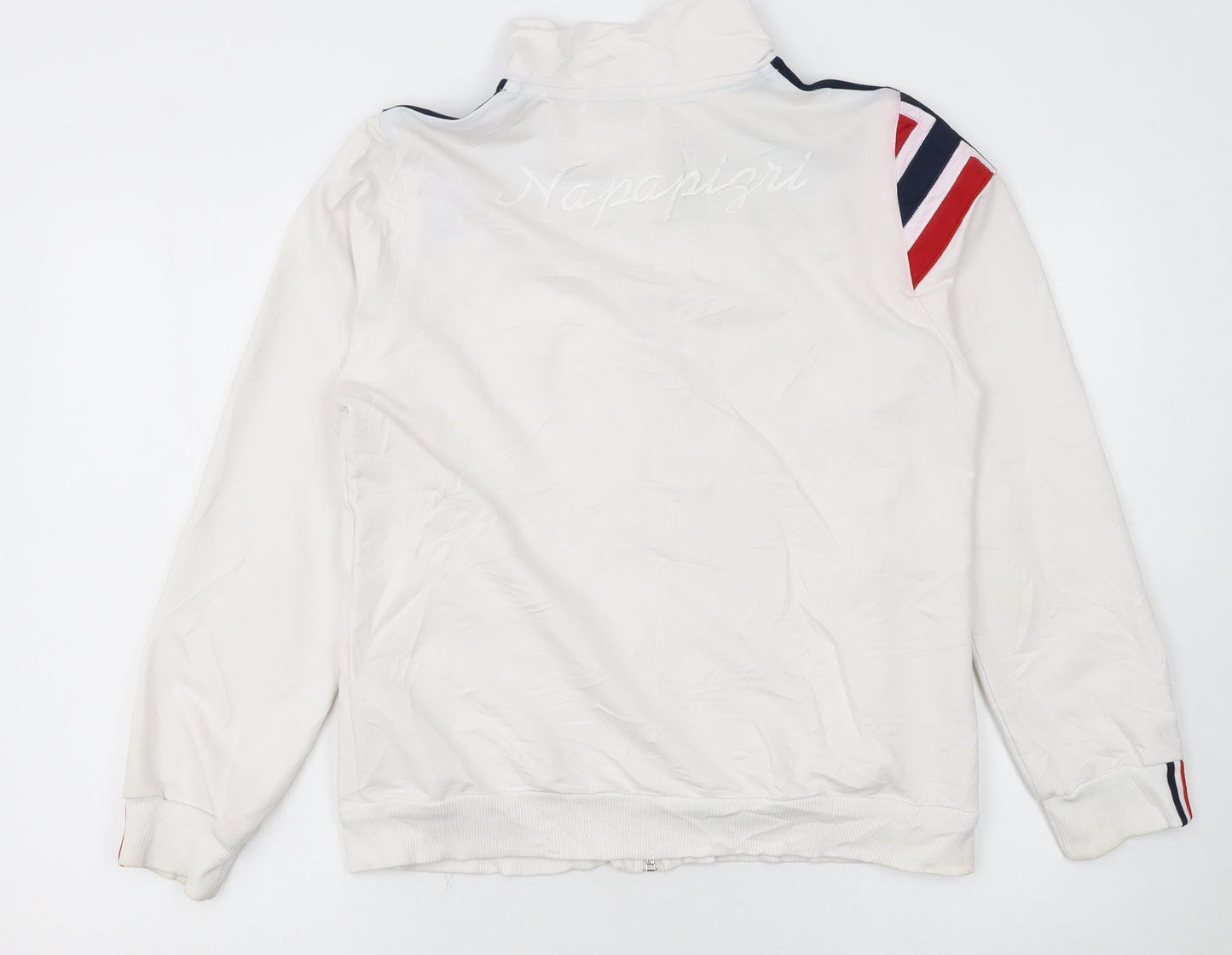 Napapijri Boys White Blue Full Zip Track Jacket XXL - Lined Casual Activewear