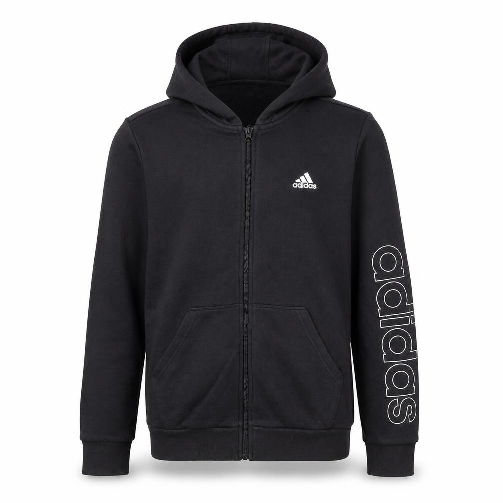 Adidas Girls Black Full Zip Hoodie 14-15 Years Sports Fleece Sweatshirt